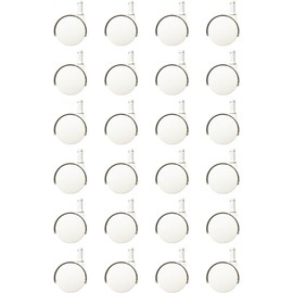 Chromcraft Replacement Dual-Wheel Chair Caster Castor Rolling Wheels (White; Set of 24)