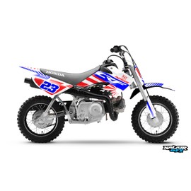 Graphics kit for Honda CRF50 (2004-2012) FH Series Red Blue 16 Mil-Dirt Pit Bike Motorcycle Stickers,Dirtbike Racing Decal Automotive Motocross Accessories no Plastics