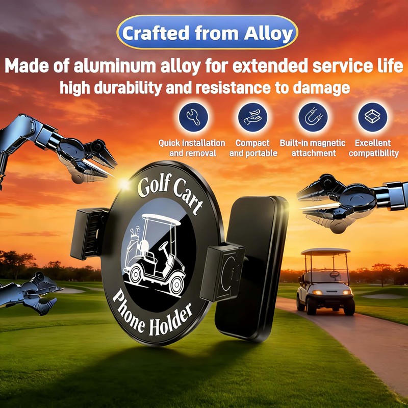 WUKO HUNT Magnetic Golf Cart Phone Holder 2-in-1