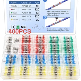 Unbranded 800/100 Solder Seal Sleeve Waterproof Heat Shrink Butt Wire Connectors Terminals - #01_400PCS Mix Pack