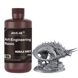 3D Printer Resin,10K Art-Engineering Toughness Non-Brittle New ABS-Like Resin for UV-Curing Photopolymer Rapid High Precision Low Odor LCD DLP SLA 405nm Resin (Nebula Grey, 1000g)