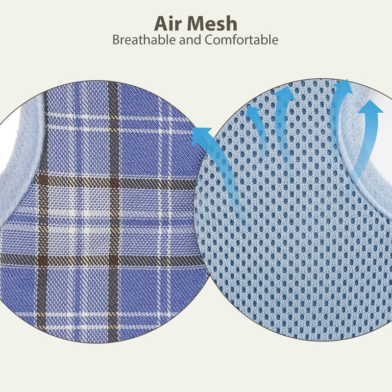 AIITLE Breathable Rabbit Harness and Leash Set - Plaid Pattern