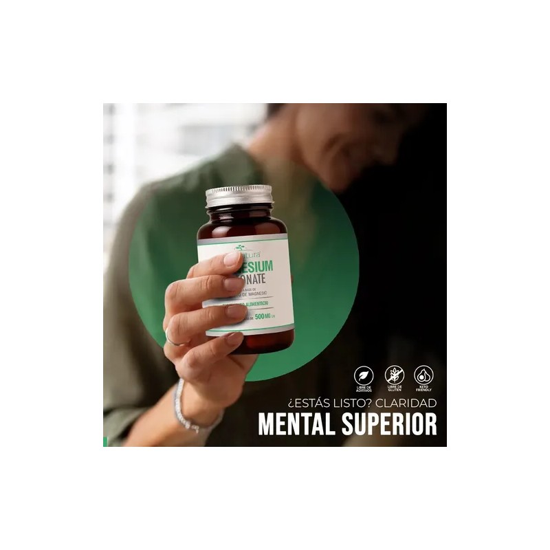 L-Treonato de Magnesio 500 mg Magnesium L-Threonate Supplement, 60 Capsules