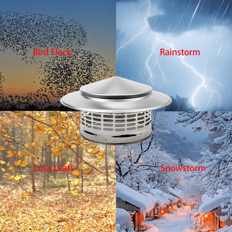 Ankuce Cone Top Chimney Cap 8 Inch, RoundChimney Cover Cap