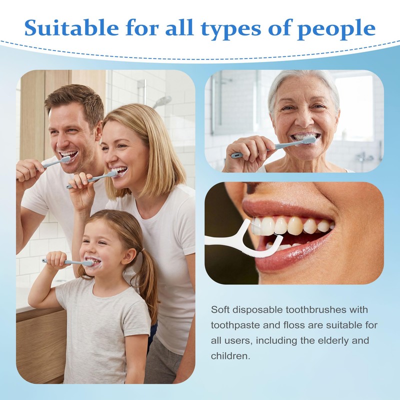 Lomgwumy Disposable Toothbrushes with Toothpaste, Light Grey (20-Pack)