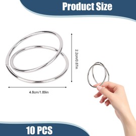 Fogbush Silver Napkin Rings, 10 Silver Double Round Metal Napkin Rings Set, Metal Napkin Ring Holder, Suitable for Fabric Napkins, Suitable for Weddings, Holidays and Other Occasions