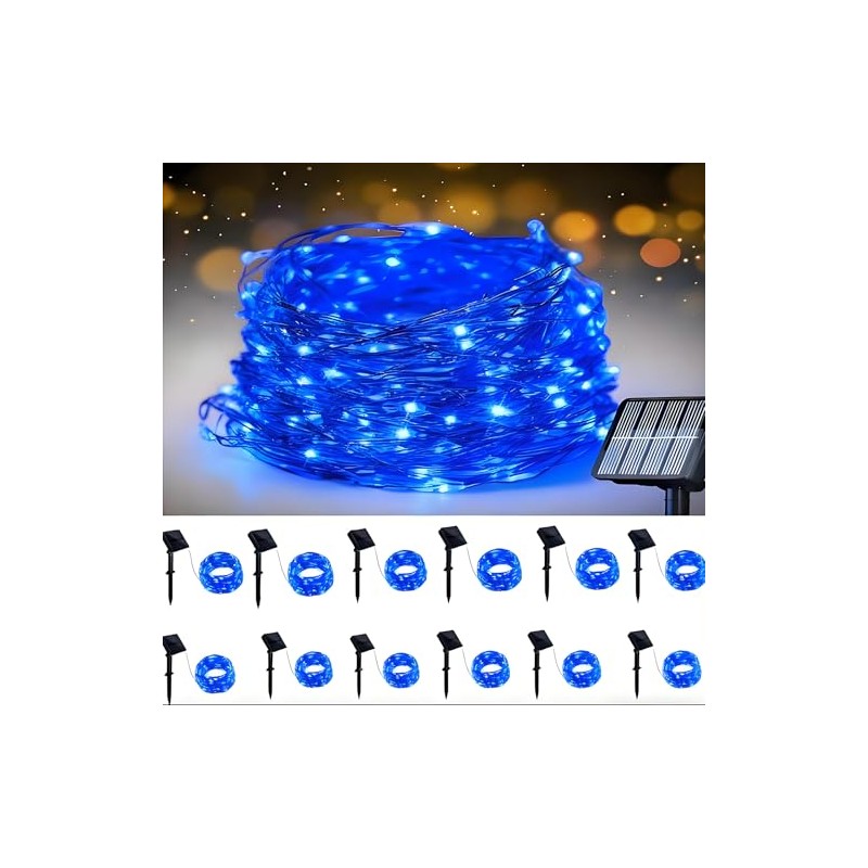 Kittmip 12 Pcs Mini Solar String Lights Solar Mini Teeny