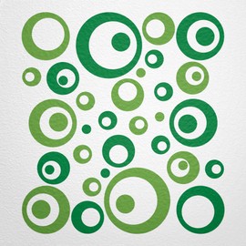 WANDfee® Wall Tattoo, Circles, Dots, 50 Stickers, Colour Choice For Children's Bedroom, Living Room, Hallway, Bathroom, Kitchen, Tile Stickers, green