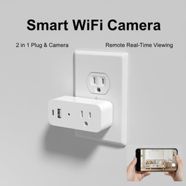 ULar 1080P WiFi Wall Outlet Camera with 32 GB Card Local Storage