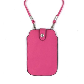 Leather Neck Pouch for Phone (Style 2) - Pink