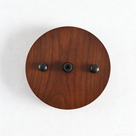 QJCMUUYI 5.1" Wooden Ceiling Canopy Kit Handmade Wood Ceiling Plate for Pendant Light,Hanging Lights,DIY Chandelier Fixture Walnut Color(Complete Hardware Included)