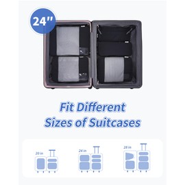 Narwey 5 Set Compression Packing Cubes for Suitcases and Backpack, Suitcase Organiser Bags Travel Packing Cubes for Carry on Hand Luggage Travel Essentials Bag (Black)