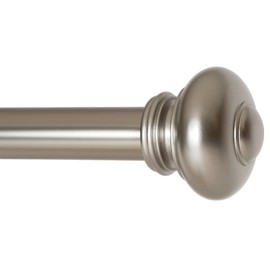 Ivilon Drapery Window Curtain Rod - Knob Design, 1 Inch Rod, 72 to 144 Inch. Satin Nickel