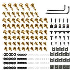 KKZOL Motorcycle Stainless Steel Fairing Bolt Kit 195Pcs Fairing Screws Clips Fasteners Compatiable with Honda Suzuki Kawasaki Yamaha Sportbike (Yellow)