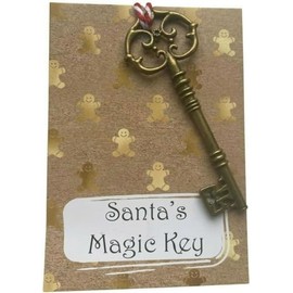 UNIQUEPGIFTS Christmas Eve Box Fillers For Kids, Stocking Fillers For Xmas Eve, Xmas Eve Kit, For Boys And Girls, Novelty Christmas Decorations (Large Santa's Magic Key)