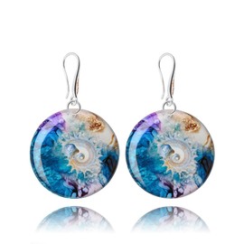 Creative round earrings hanging; holiday gifts surprise for women (bowl)