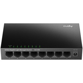 Cudy 8 Port Gigabit Switch, Easy Smart Managed, Plug & Play Desktop/Wall Mounted, Sturdy Metal with Shielded Portsm, Supports QoS, Vlan, IGMP and DHCP, GS108E