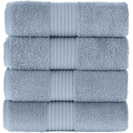 MAURA Basics Hand Towels for Bathroom with Hanging Hook Loops. Soft, Durable, Long Lasting and Absorbent Hand Towel Sets for Bathroom, American Standard Size 16"x28", Blue Gray