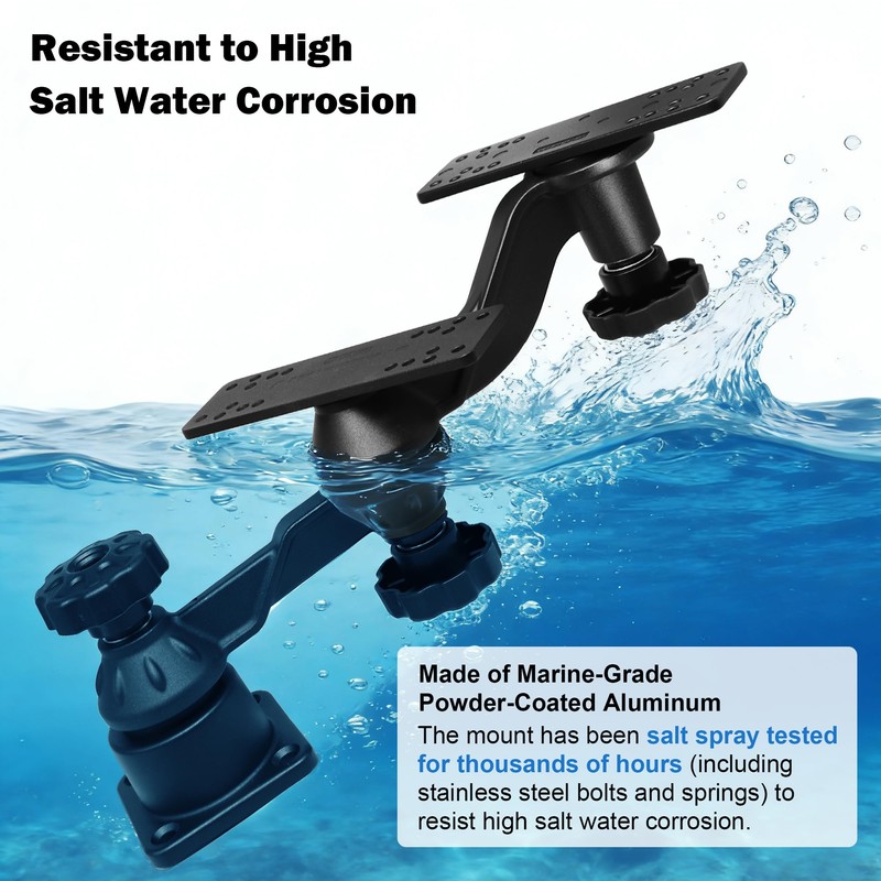 WINDFRD Aluminum Dual Graph and Fish Finder Mount Screen Bracket