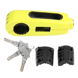 Terisass Motorcycle Handle Lock Handlebar Brake Throttle Safety Anti-Theft Device (Yellow)