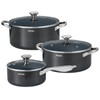 Induction Cookware Set 6-Piece, Stackable Kitchen Cooking Pots Set, 6qt