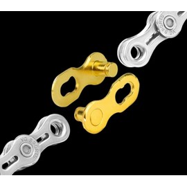 Bicycle Chain Master Link Reusable Bike Chain Connecting Link, for 9 Speed, Road Bicycle and Mountain Bike, Metal Bike Master Link, Bicycle Chain Missing Link Connector, 5 Set Pack Gold
