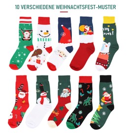 EDWINENE Unisex Christmas Socks - Christmas Socks for Women Men, Novelty Cosy Crew Cotton Socks Set for Christmas Gift, Colour mix