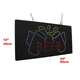 Beer Sign, TOPKING Signage, LED Neon Open, Store, Window, Shop, Business, Display, Grand Opening Gift, Bar