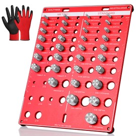 USTSOK 42 Nut and Bolt Thread Checker,Bolt Size and Thread Gauge, 15 Metric & 19 Standard & 8 Drill Bit Gauge, Thread Pitch Gauge, Wall-Mountable Bolt Thread Identifier Gauge with Inch & Cm Ruler