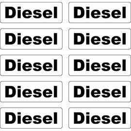 Stickerloveshop 10x Sticker Liquids Fuel Marking Tank Cap Canister Car Note Fuel AdBlue Petrol Mix Diesel Water Aspen Super (Diesel)