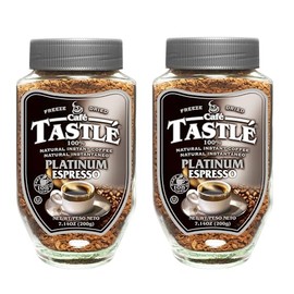 Cafe Tastle Platinum Espresso Freeze Dried Instant Coffee, 2 jars of 7.14 oz (14.28 Oz)