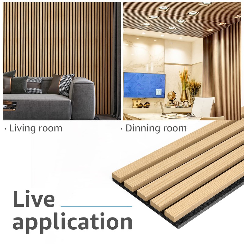 Art3d 4-Piece Wood Slat Acoustic Panels for Stylish Decor and
