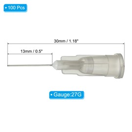 PATIKIL Blunt Tip Dispensing Needles, 100 Pcs 0.5 Inch 27G Industrial Liquid Dispenser Needle for Refilling Liquid Ink Adhesive Glue