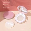 Plastic Loose Powder Compact Container with Velvet Powder puff Mirror