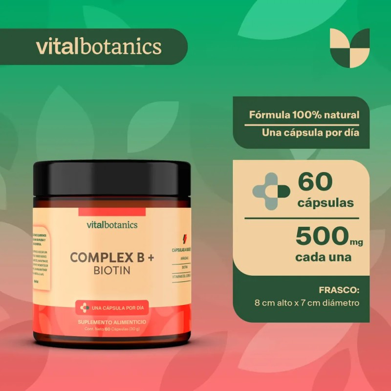 Vitaminas Complejo B + Biotina + Arandano 60 Capsulas