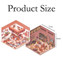 4 Sets 3D House Sticker Set, 3D Sticker Scene, DIY 3D Sticker Scene, 3D House Stickers, 3D Stickers, Paper House Stickers, House Stickers, Scene Sticker for Adult Kid Relief Stress Pass The Time