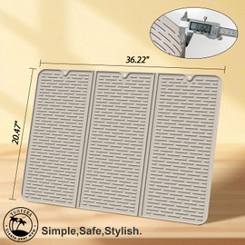 Stove Top Cover for Electric Stove - Foldable Glass Top Stove Cover Protector,Ceramic Flat Top Stove Cover, Induction Cooktop Protector, Oven Cover, 28" x 20" Dish Drying Mat (Taupe)