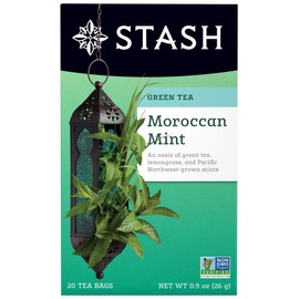 Stash Tea Moroccan Mint Green Tea, 20 Count Box of Tea Bags Individually Wrapped in Foil (packaging may vary), Medium Caffeine Tea, Green Tea Blended with Mint, Drink Hot or Iced