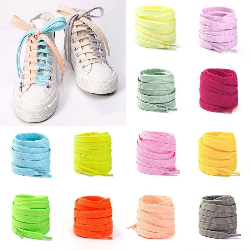 Boolavard 2 Pairs Premium Flat Shoe Laces for Sneakers, Shoelaces