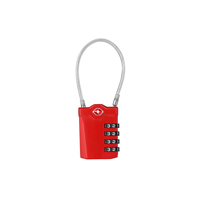 ZHEGE TSA Lock 4 Digit Combination Code, Suitcase Lock (Red)