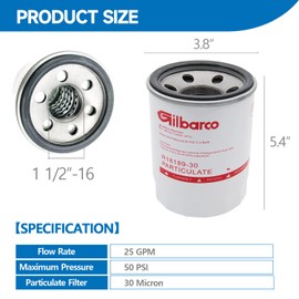 Tuntrol 30 Micron Spin-on Fuel Filter Element, 25 GPM Disel Gasoline Replacement for Mobile & Stationary Fuel Tank Pump