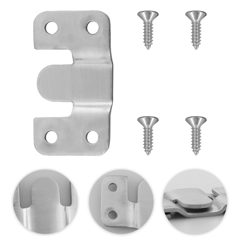 Bojueshaw 4pcs Flush Concealed Mount Brackets,Picture Hanging Z Clip Bracket,Interlocking