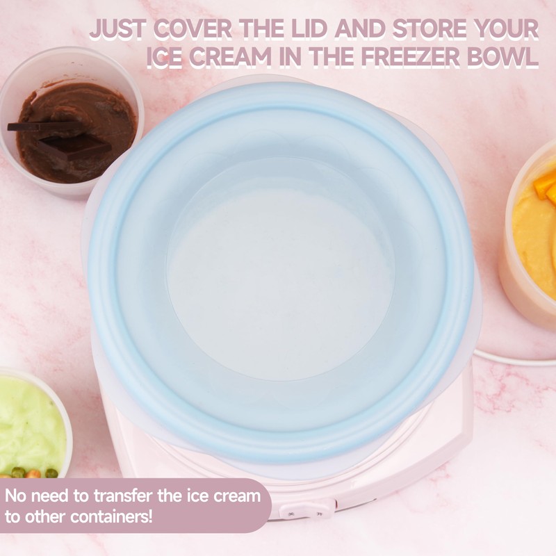 Silicone Lids for Cuisinart 1-1/2-Quart Freezer Bowl, 2 Pack Reusable