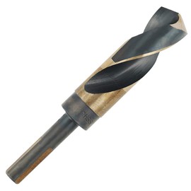 COMOWARE 1" Reduced Shank Drill Bit, HSS M2, Black & Gold Drill Bit with 3-Flat 1/2" Shank, 135° Split Point, Metal Drills Bits for Steel/Aluminum/Iron/Plastic/Wood, for Electricians & DIY