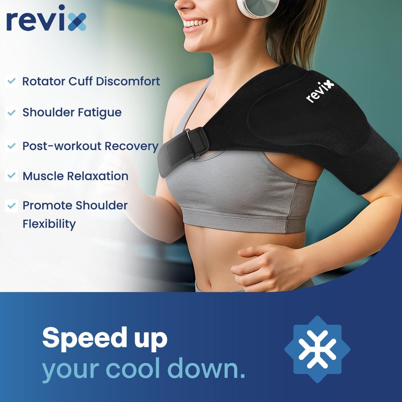REVIX Triple-Layer Gel Shoulder Ice Pack Wrap for Rotator Cuff,