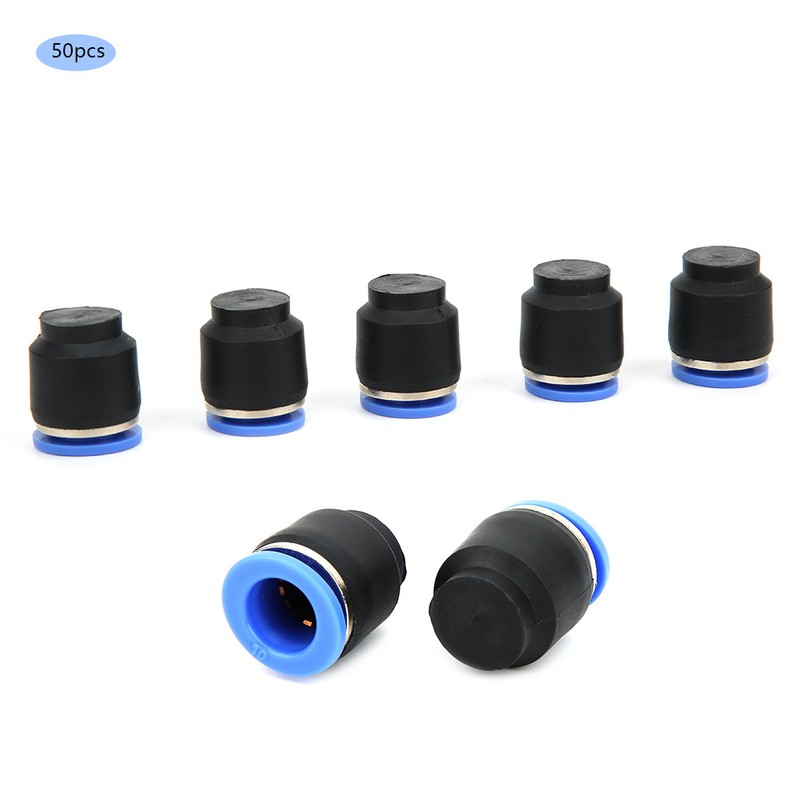 50PCs Air Pipe Plug Pneumatic Cap Plastic Brass Quick Insert