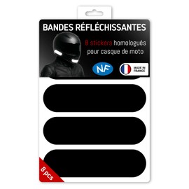 Wraplab - Set of 8 reflective stickers for motorcycle helmets - Approved in France - High visibility at night - Made in France