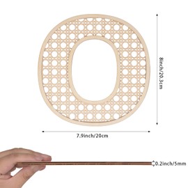 Wooden Rattan Letters 8 inch Wood Letters O for Wall Decor Crafts Boho Nursery Decor for Baby Shower Wedding Bedroom Name Signs Large Rustic Letter Home Decoration