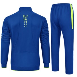 Rdruko Men's Tracksuit Athletic Full Zip Casual Sports Outfit Jogging Gym Sweatsuit(Blue+Green,US 4XL)