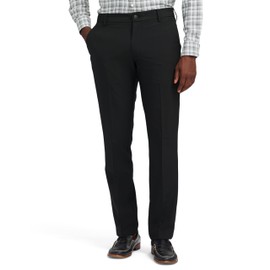 IZOD Men's Non-Iron Stretch Straight Fit Flat Front Traveler Chino Pant, Black